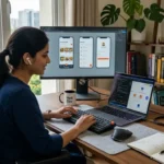Freelance full-stack mobile app developer in Hyderabad working on app and backend code